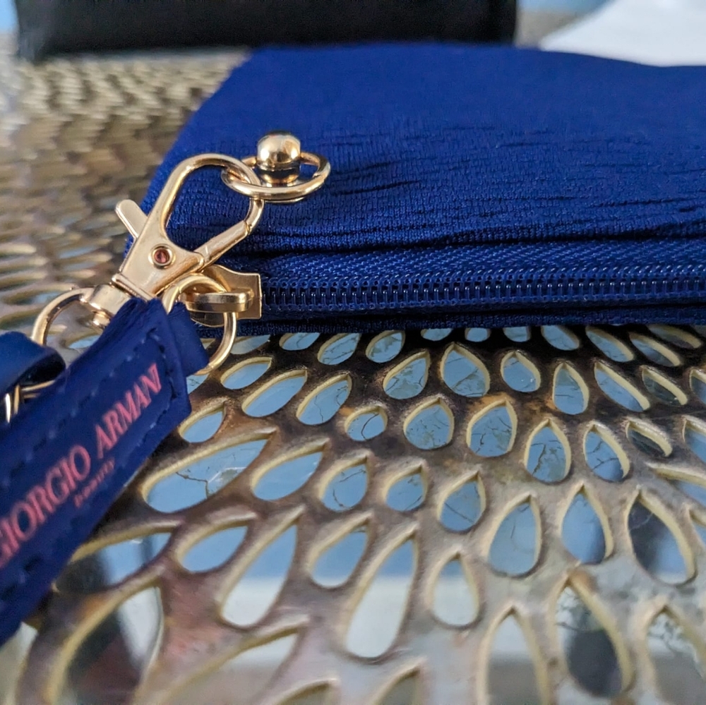 Giorgio Armani Royal Blue Clutch with Gold Accents - Picture 7 of 8